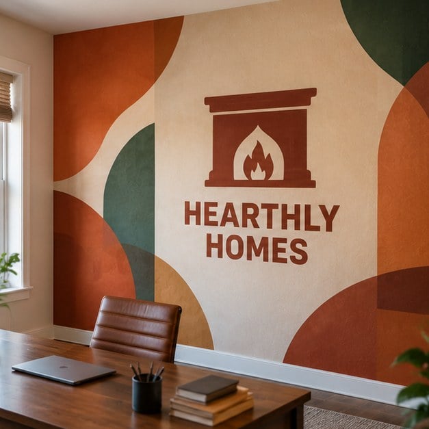 Customer photo of a custom home office wall mural